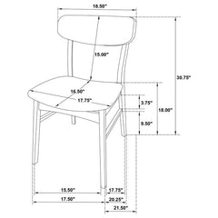 Dortch 5-piece Oval Solid Wood Dining Set Walnut - 108461-S5
