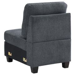 Georgina Upholstered Armless Chair Steel Grey - 551701