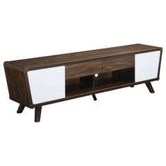 Alvin 2-door Engineered Wood 74" TV Stand Dark Walnut - 700793