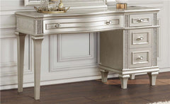 Evangeline 4-drawer Vanity Desk Makeup Table Silver Oak - 223397