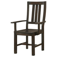 Calandra Slat Back Arm Chairs Vintage Java (Set of 2) - 192953