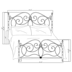London Metal Eastern King Open Frame Bed Dark Bronze - 300258KE