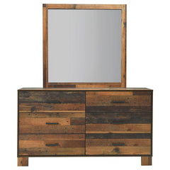 Sidney 6-drawer Dresser with Mirror Rustic Pine - 223143M