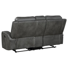 Raelynn Upholstered Track Arm Motion Loveseat Grey - 603192
