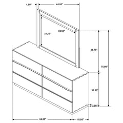Winslow 6-drawer Dresser with Mirror Smokey Walnut - 223253M