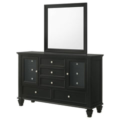 Sandy Beach 11-drawer Dresser with Mirror Black - 201323M
