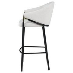 Chadwick Sloped Arm Bar Stools Beige and Glossy Black (Set of 2) - 183437