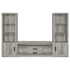 Burke 3-shelf Engineered Wood Media Tower Grey Driftwood - 707726