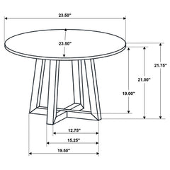 Skylark Round Marble-like SmartTop Side End Table Black - 707847