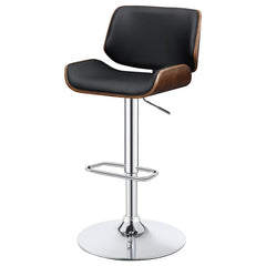Folsom Upholstered Adjustable Bar Stool Black and Chrome - 130502