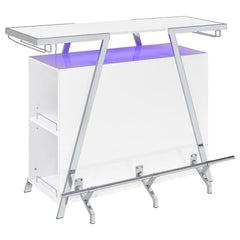 Araceli Home Bar Wine Cabinet White High Gloss and Chrome - 182355