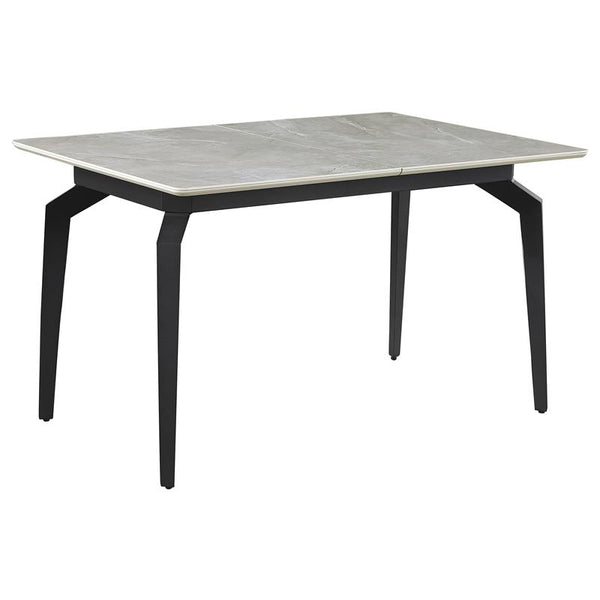 Mina Rectangular Dining Table Grey Ceramic and Sandy Black - 193831