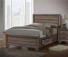 Kauffman Wood California King Storage Panel Bed Washed Taupe - 204190KW