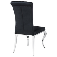 Betty Upholstered Side Chairs Black and Chrome (Set of 4) - 105072