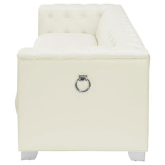 Chaviano Upholstered Track Arm Sofa Pearl White - 505391