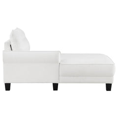 Caspian Upholstered Curved Arm Chaise Sectional Sofa White - 509550