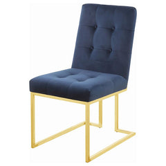 Cisco Tufted Back Side Chairs Ink Blue (Set of 2) - 192493