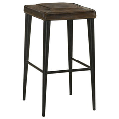 Alvaro Leather Upholstered Backless Bar Stool Antique Brown and Black (Set of 2) - 109079