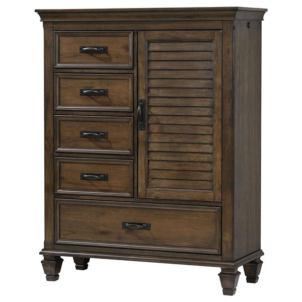 Franco 5-drawer Door Chest Burnished Oak - 200978