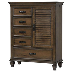 Franco 5-drawer Door Chest Burnished Oak - 200978