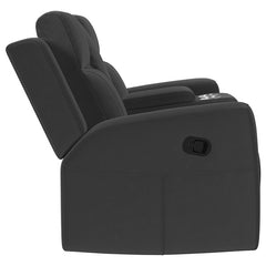 Brentwood 3-piece Upholstered Reclining Sofa Set Black - 610284-S3