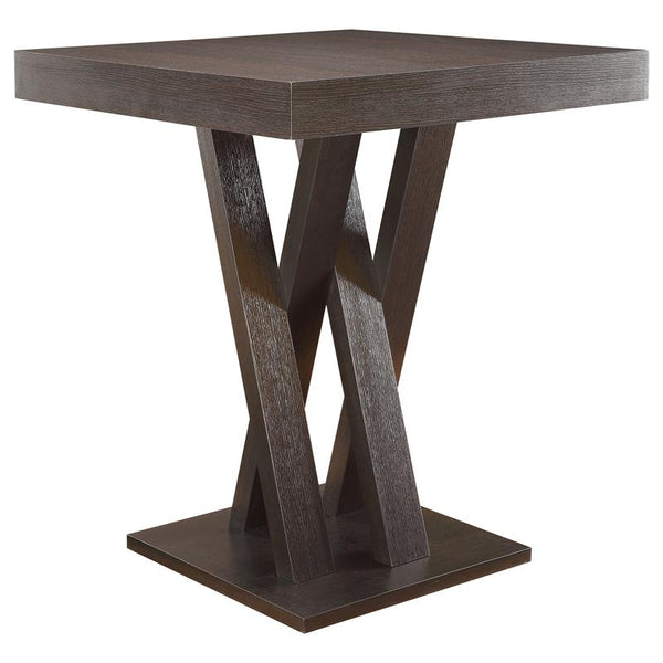 Freda Double X-shaped Base Square Bar Table Cappuccino - 100520