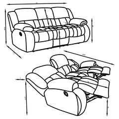 Weissman 3-piece Upholstered Reclining Sofa Set Grey - 601921-S3