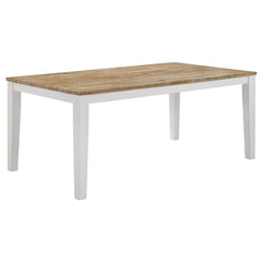 Hollis Rectangular Solid Wood Dining Table Brown and White - 122241