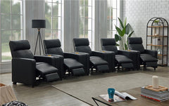 Toohey Upholstered Tufted Recliner Living Room Set Black - 600181-S5A