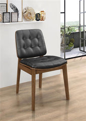Redbridge Tufted Back Side Chairs Natural Walnut and Black (Set of 2) - 106596