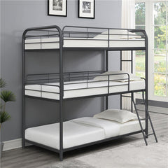 Garner Metal Twin Triple Bunk Bed Gunmetal - 400777