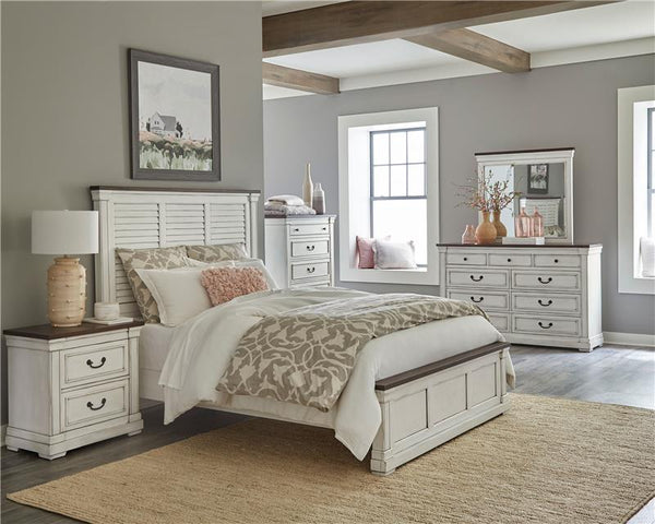 Hillcrest 5-piece Queen Bedroom Set Distressed White - 223351Q-S5