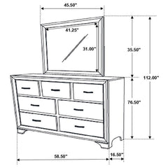Beaumont 7-drawer Dresser with Mirror Champagne - 205293M