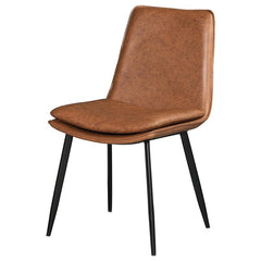 Ortega Padded Seat Solid Back Dining Side Chair Coffee and Black (Set of 2) - 115472