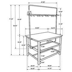 Hollis 3-piece Kitchen Island Counter Height Table with Stools Brown and White - 122246-S3
