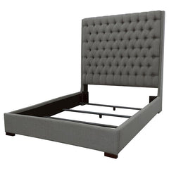 Camille Upholstered California King Panel Bed Grey - 300621KW