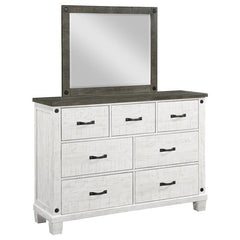 Lilith 7-drawer Dresser with Mirror Distressed White - 224473M