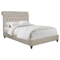 Devon Upholstered Queen Panel Bed Beige - 300525Q