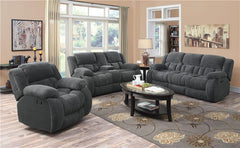 Weissman Upholstered Padded Arm Reclining Sofa Grey - 601921