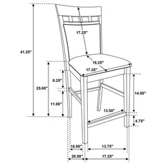 Gabriel 5-piece Square Counter Height Dining Set Cappuccino - 100438-S5A