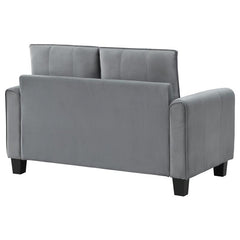 Davis Upholstered Rolled Arm Loveseat Grey - 509635