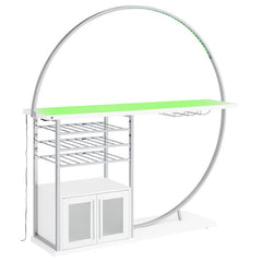 Risley 2-door Circular LED Home Bar with Wine Storage White High Gloss - 182798