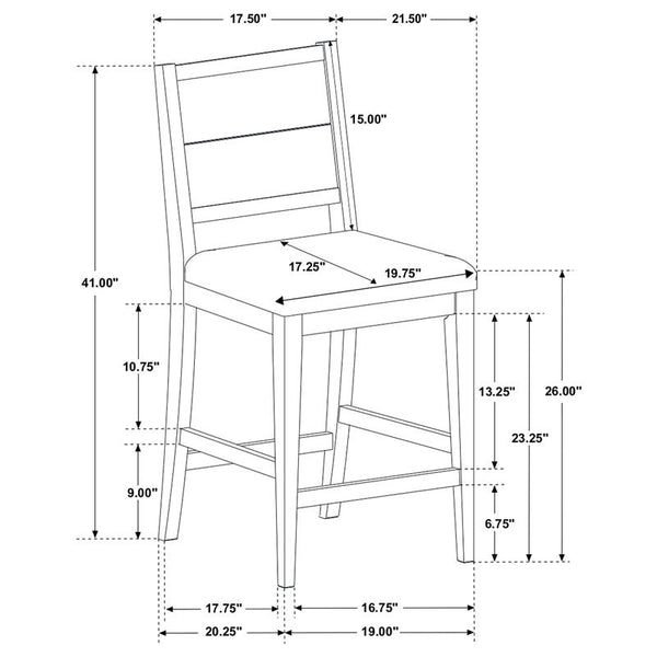 Elodie 5-piece Counter Height Dining Table Set with Extension Leaf Grey and Black - 121228-S5