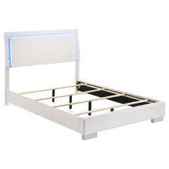 Felicity Wood Full LED Panel Bed White High Gloss - 203500F