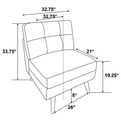Churchill Upholstered Tufted Armless Chair Grey - 551302