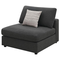 Serene Upholstered Armless Chair Charcoal - 551324