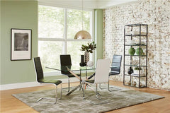 Carmelo 5-piece Rectangular Dining Set Chrome and Black - 107931-S5