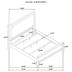 Marielle Eastern King LED Panel Bed Distressed White - 224841KE