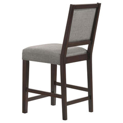 Bedford Upholstered Open Back Counter Height Stools with Footrest (Set of 2) Grey and Espresso - 183471
