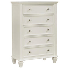 Sandy Beach 5-piece California King Bedroom Set Cream White - 201301KW-S5